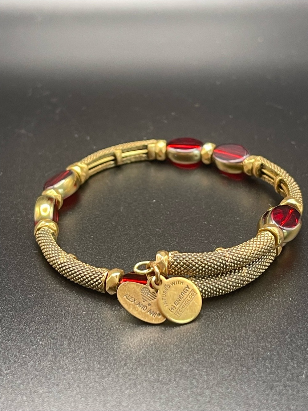 Alex and Ani Warrior Crimson Wrap Beaded Bracelet. EUC